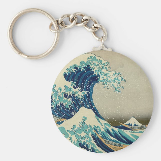 Iconic Great Wave off Kanagawa Mount Fuji Japan Schlüsselanhänger (Vorne)