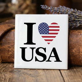 Iconic "I ❤️ USA" Keramik Accent Tile Fliese