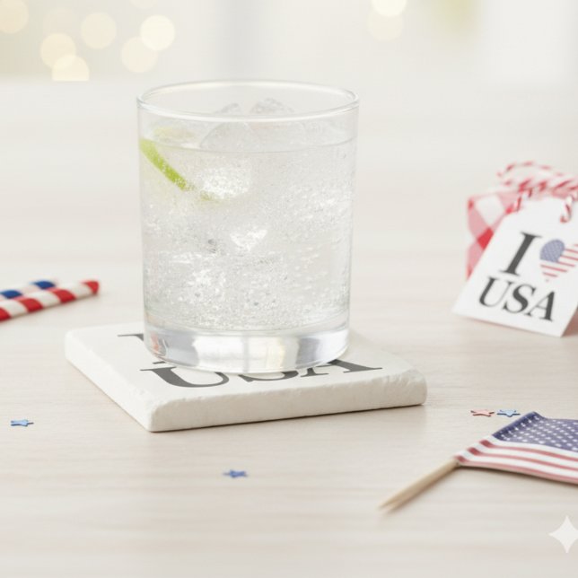 Iconic "I ❤️ USA" Stone Untersetzer (Iconic "I ❤️ USA" Stone Coaster)