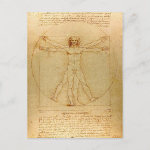 Iconic Leonardo da Vinci Vetruvian Man Postkarte
