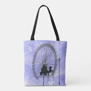 Iconic London Attraction Pen und Ink Blue Violet Tasche