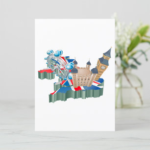 Iconic London Sehenswürdigkeiten UK Map British Tr Einladung