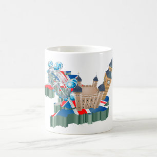 Iconic London Sehenswürdigkeiten UK Map British Tr Kaffeetasse