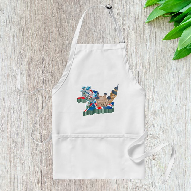 Iconic London Sehenswürdigkeiten UK Map British Tr Schürze (Von Creator hochgeladen)