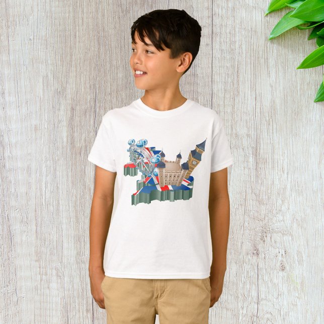 Iconic London Sehenswürdigkeiten UK Map British Tr T-Shirt (Von Creator hochgeladen)