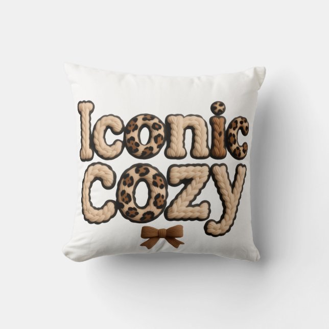 Iconic Mom Faux Yarn Style – Cozy pillows Kissen (Vorderseite)