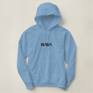 Iconic NASA Circa Uranus Blue Bestickter Hoodie