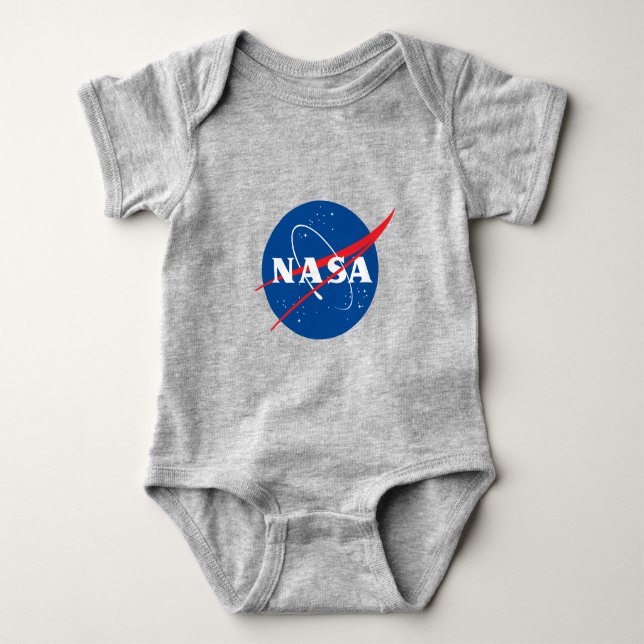 Iconic NASA Cotton Baby Bodysuit (Moon Gray) Baby Strampler (Vorderseite)