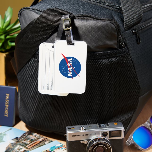 Iconic NASA Gepäckanhänger (Raketenweiß) (Vorderseite & Rückseite)