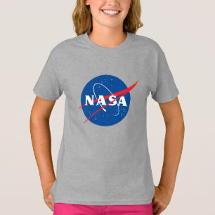 Iconic NASA Girls’ Cotton T - Shirt (Moon Gray)