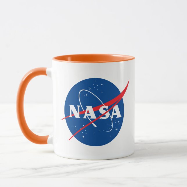 Iconic NASA Launch Orange/White Keramik Tasse (Links)