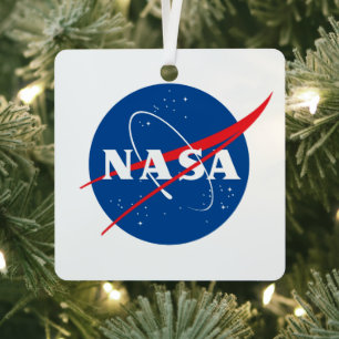 Iconic NASA Metal Holiday Ornament (Square) Aus Metall