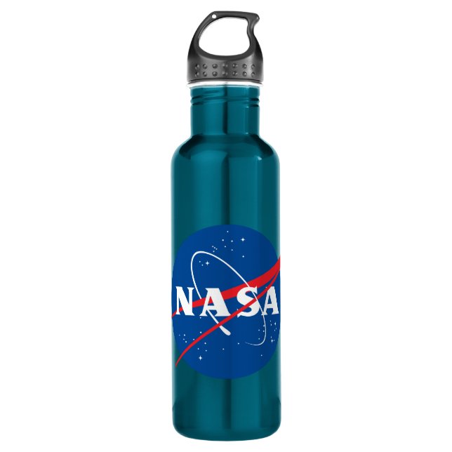 Iconic NASA Neptune Blue 24 oz Edelstahlflasche (Vorderseite)