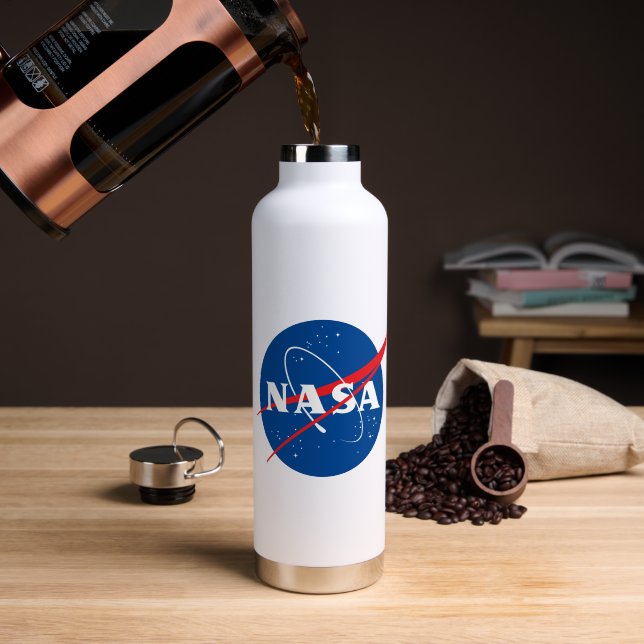 Iconic NASA Rocket weiß isoliert Trinkflasche (Kaffee (gedreht))