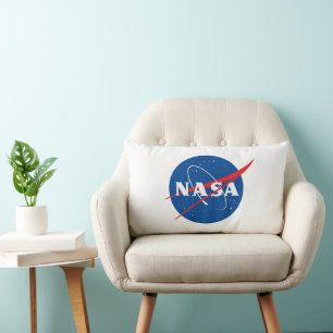 Iconic NASA Rocket White Grade A Cotton 13" x 21" Lendenkissen