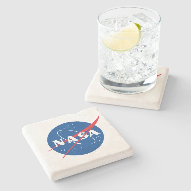 Iconic NASA Square Geo Limestone Untersetzer (Seitenansicht)