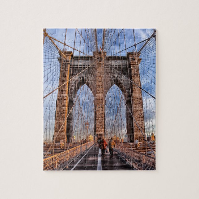 Iconic New York Sehenswürdigkeit Brooklyn Bridge (Vertikal)