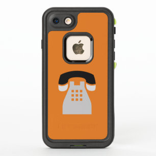 Iconic Orange Retro Telefon auf jeder Farbe