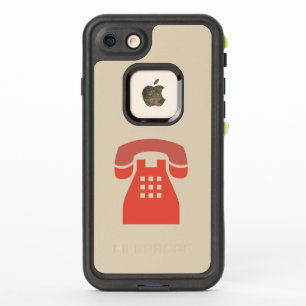 Iconic Red Retro Telefon auf jeder Farbe