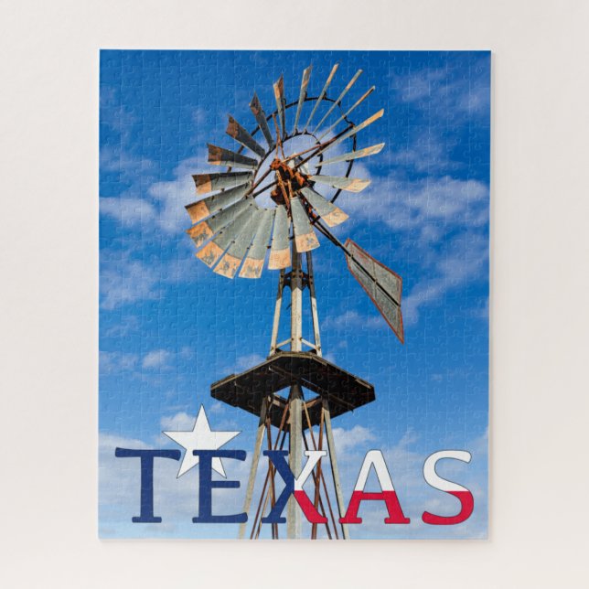 Iconic Texas Image, Windmill und Texas Logo (Vertikal)
