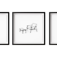 Iconic Vintag Lounge Stuhl Sketch