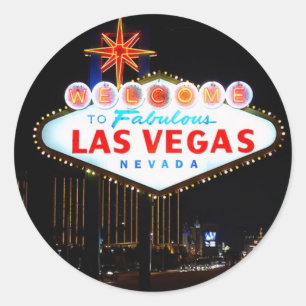 Iconic Welcome to Las Vegas Sign up Runder Aufkleber