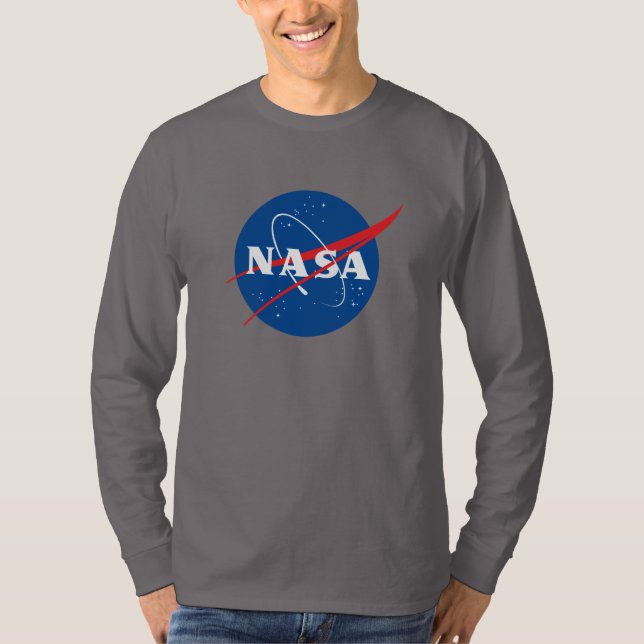 Iconischer NASA-T - Shirt für Langschläfer (Dunkel (Vorderseite)