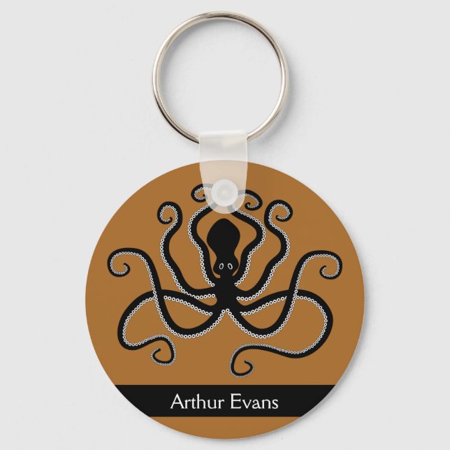Iconischer Oktopus aus Minoan Marine Style Potteri Schlüsselanhänger (Vorderseite)