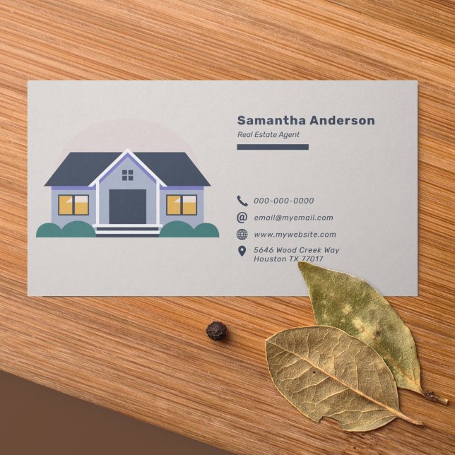 Icons & Cartoon House - Real Anwesen Agent Visitenkarte (Icons & Cartoon House - Real Estate Agent Business Card)