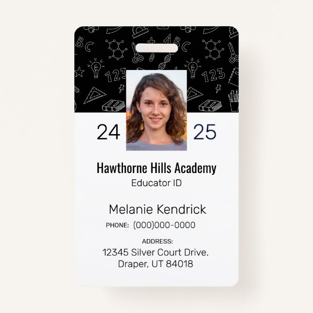 Icons der Black School Homeschool Educator ID Abze Ausweis (Vorderseite)
