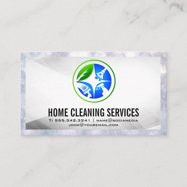 Icons für Hausreinigung | Maid-Services Visitenkarte (Vorderseite)