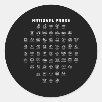 Icons für Nationalparks Runder Aufkleber