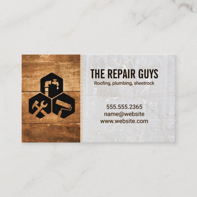Icons reparieren | Zuhause-Fixing-Logo Visitenkarte (Vorderseite)