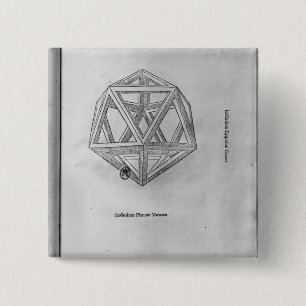 Icosahedron, von 'De Divina Proportione' Button