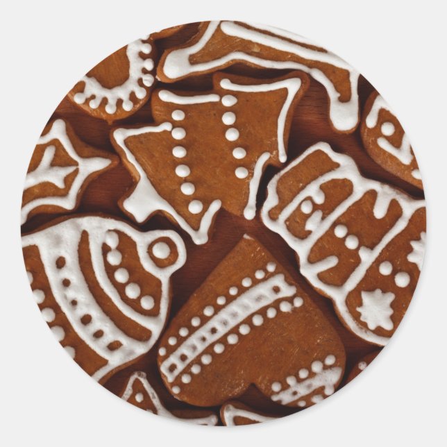 Icted, Cut Out, Lebkuchen Weihnachtskekse Runder Aufkleber (Vorderseite)