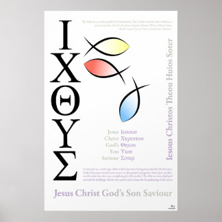 Icthus Fish Symbol Englisch Rechtschreibung Poster