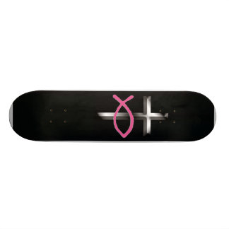 Icthus u. Kreuz Skateboard