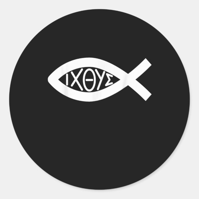 Icthys-Symbol für den Christlichen Glauben Runder Aufkleber (Vorderseite)