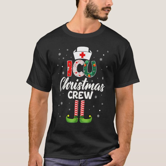 ICU Christmas Nurse Crew Family Group Nursing Xmas T-Shirt (Vorderseite)
