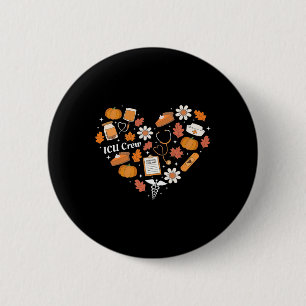 Icu Crew Nurse Herbst Herbst Kürbiskürbis Thanksgi Button