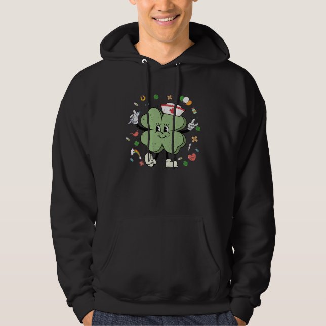 ICU CRNA Nurse St Patricks Day Nursing Pharmacist Hoodie (Vorderseite)
