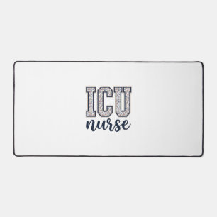 ICU-Krankenschwester Floral Varsity-Shirt Design_1 Schreibtischunterlage