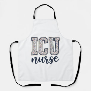 ICU-Krankenschwester Floral Varsity-Shirt Design_1 Schürze