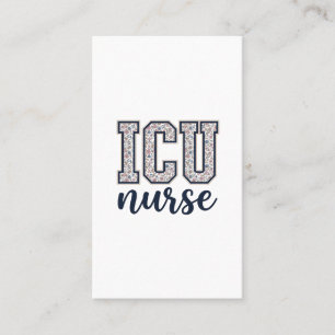 ICU-Krankenschwester Floral Varsity-Shirt Design_1 Visitenkarte