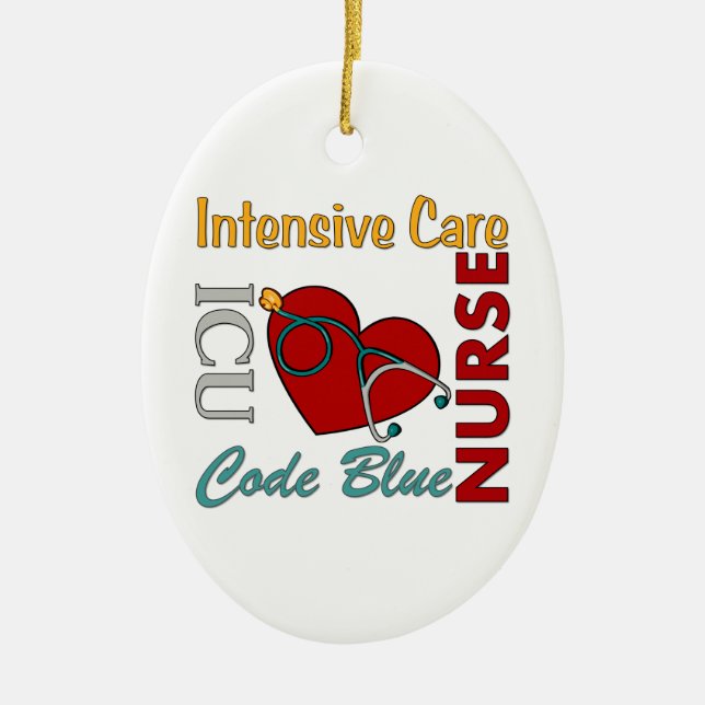 ICU - Krankenschwester Keramik Ornament (Vorne)