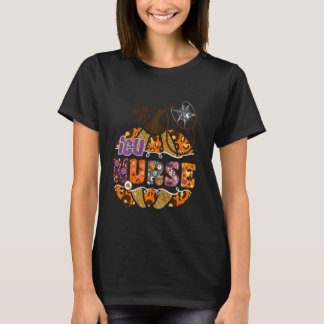 ICU-Krankenschwester Leopard Halloween Kürbis Kost T-Shirt