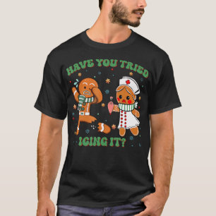 Icu Krankenschwester Weihnachten Cute Lebkuchen Ha T-Shirt