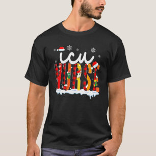 ICU-Krankenschwester Weihnachten Rot Kariert Inten T-Shirt