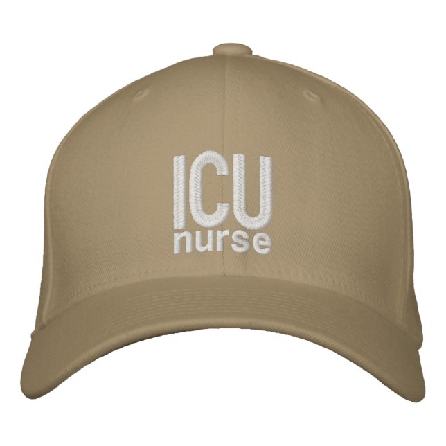 ICU-Krankenschwester weiß Bestickte Baseballkappe (Vorderseite)