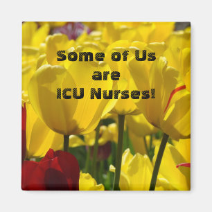ICU-Krankenschwestern Magneten Gelbe Tulpen Blumen Magnet